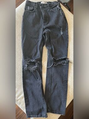 Abercrombie & Fitch Charcoal Black High Rise '90s Straight Jeans
